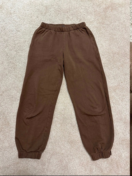 Brandy Melville Pants - Brandy Melville Brown Elastic-Waist Jogger Pants
